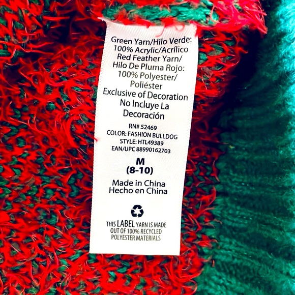 Holiday Time dog dressed up in sequins ugly Christmas sweater size M(8-10) - Picture 4 of 7